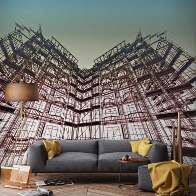 Ουρανοξύστες Τεχνολογία – 3D Ταπετσαρίες Τοίχου 97 x 104 cm
