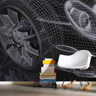 3d αυτοκίνητο Τεχνολογία – 3D Ταπετσαρίες Τοίχου 100 x 100 εκ.