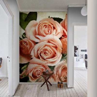 Ροζ τριαντάφυλλα Vintage Ταπετσαρίες Τοίχου 124 x 83 cm (21243)