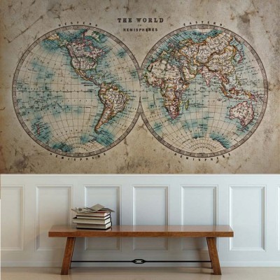 Παγκόσμιος χάρτης Vintage Ταπετσαρίες Τοίχου 88 x 114 cm (21266)
