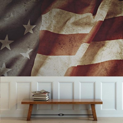 Aμερικάνικη σημαία Vintage Ταπετσαρίες Τοίχου 82 x 123 cm (21269)