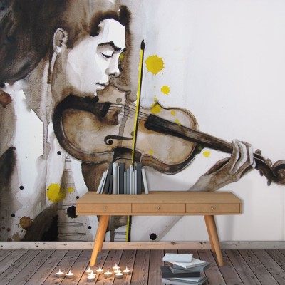 Άντρας παίζει βιολί Ζωγραφική Ταπετσαρίες Τοίχου 83 x 110 cm (21118)