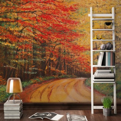 Δρόμος στο δάσος Ζωγραφική Ταπετσαρίες Τοίχου 92 x 110 cm (21169)