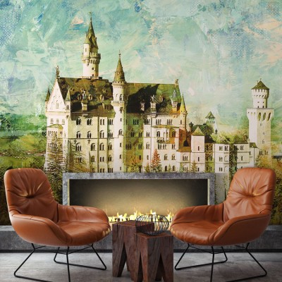 Το κάστρο Neuschwanstein Ζωγραφική Ταπετσαρίες Τοίχου 85 x 120 cm (21123)