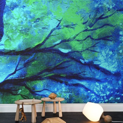 Φόντο με κλαδιά δέντρου Ζωγραφική Ταπετσαρίες Τοίχου 80 x 120 cm (21182)