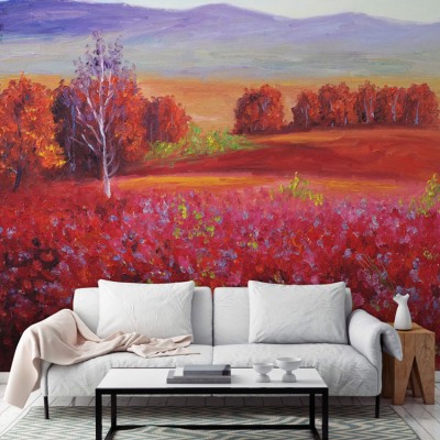 Φθινοπωρινό τοπίο Ζωγραφική Ταπετσαρίες Τοίχου 83 x 110 cm (21132)